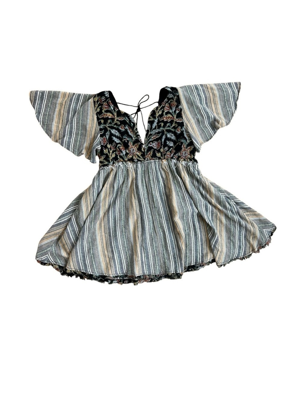 Free People Under The Sun Boho Babydoll Mini Dress with Pockets